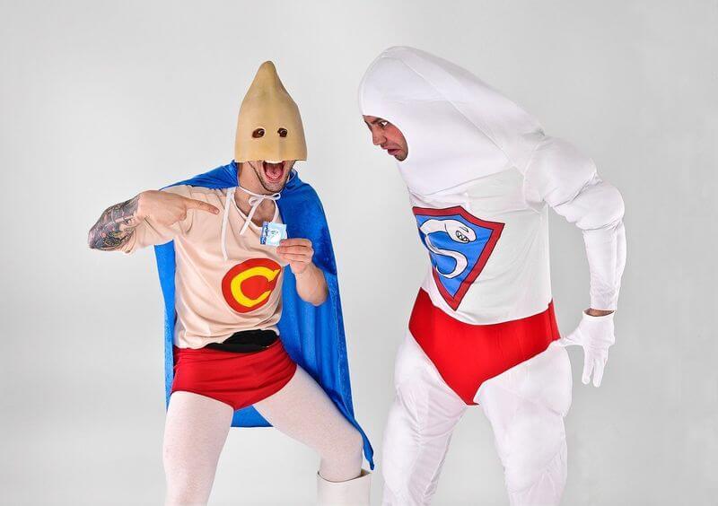 Superkondomy kostiumy prezerwatywy śmieszne